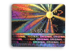 hologramme adhesif carte monde soleil numero sequentiel